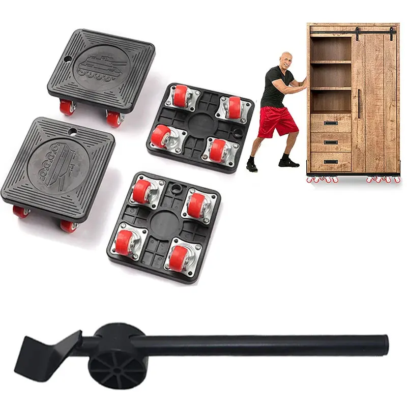 

Furniture Moving Tools Heavy Duty Furniture Lifter Kit Furniture Transport Universal Wheel Sliders and Crowbar for Sofa Refriger