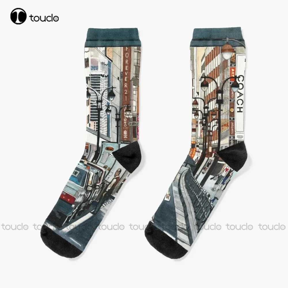 

Носки Tokyo Crossing, тонкие женские носки, персонализированные носки унисекс для взрослых и подростков, молодежные носки, рождественский подарок, высокое качество HD