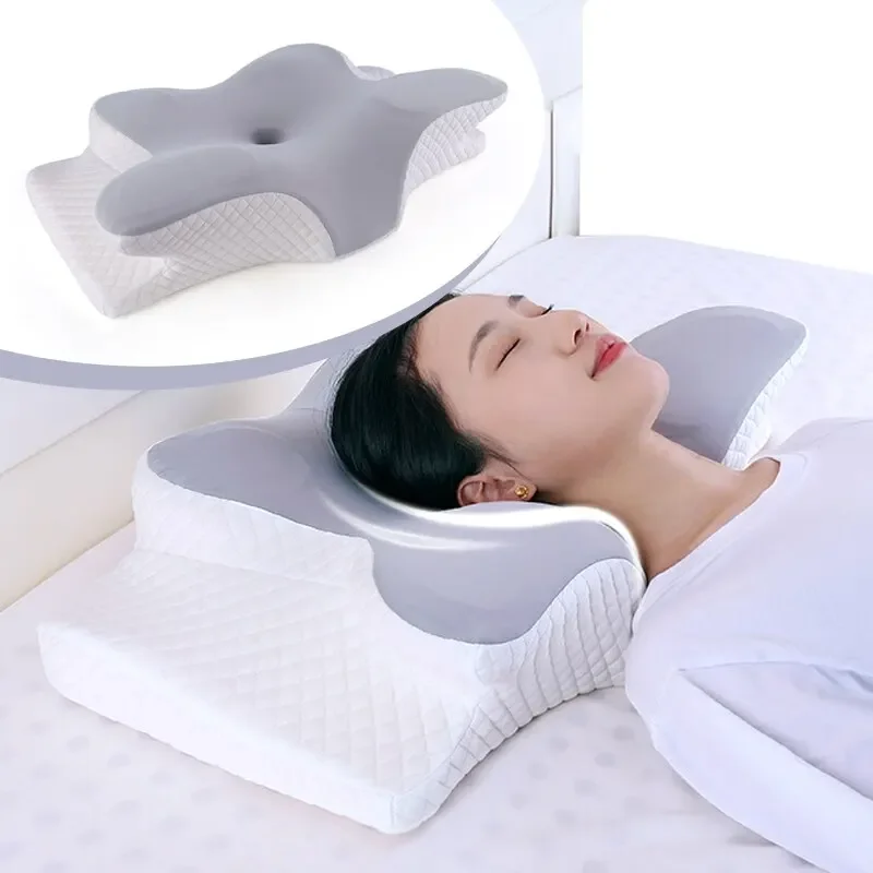 Butterfly Shaped Memory Foam Pillow Orthopedic Cervical Neck Support Slow Rebound Pain Relief Relaxing Sleeping Bedding