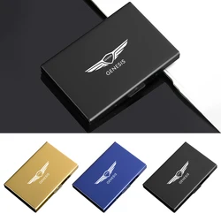 1PC Car Emblems Card Holder Stainless Metal Steel Credit Wallet Money Bag For GENESIS Coupe G70 G80 GV60 G90 GV70 GV80 EV GV90