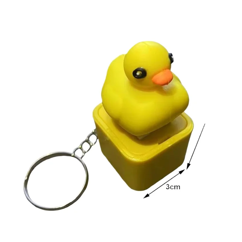 

Yellow Duck Quacking Fidget Toy Keychain Squeaky Stress Relief Sensory Keycap Portable Bag Pendant Anxiety Relief