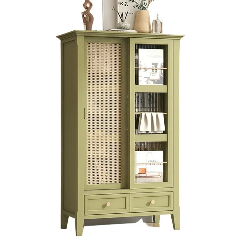 Old retro all solid wood white children's bookcase