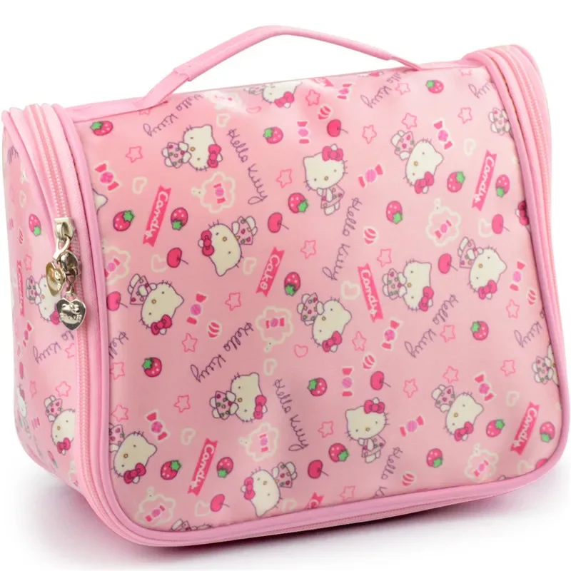 

Sanrio cute cartoon Hello Kitty handbag large capacity cosmetic bag Oxford cloth travel bag portable storage bag