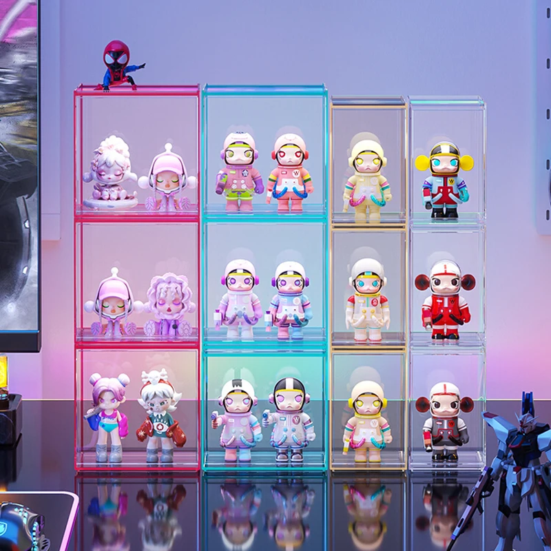 

Acrylic Display Box Color Display Case for Funko Figures,Stackable Assemble Dustproof Storage Organizer Box for Collectibles Toy