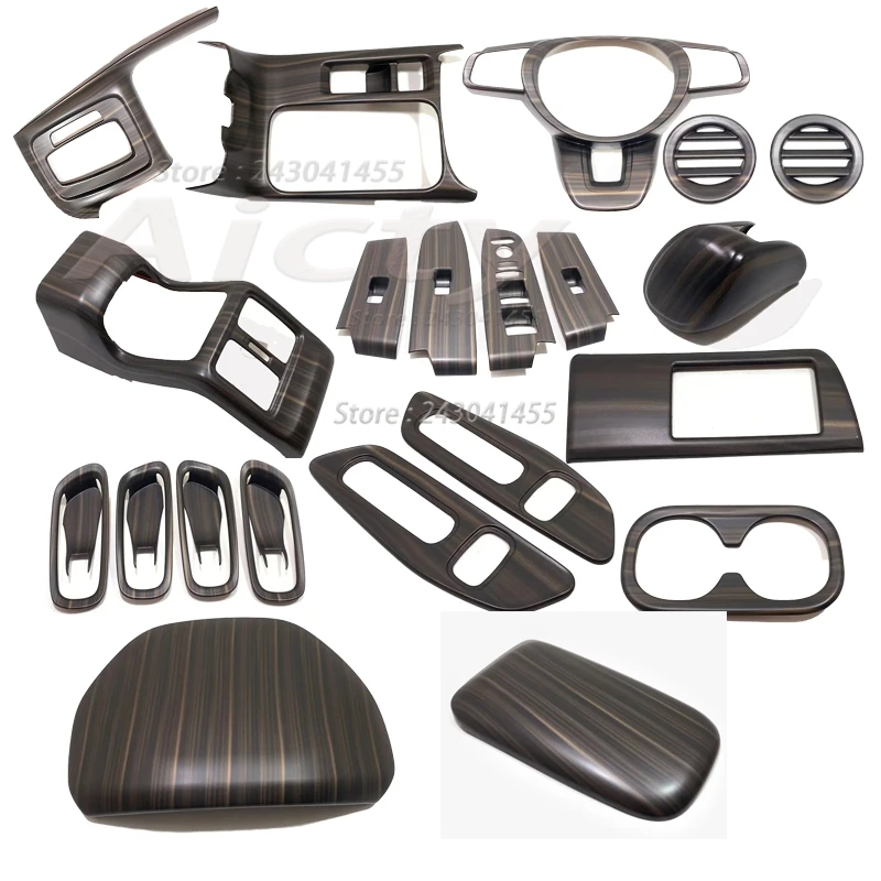 

LHD For Honda Vezel HEV HRV 2021 2022 2023 ABS Peach Wood Water Cup Holder Gear Shift Panel Window Switch Cover Trim Accessories