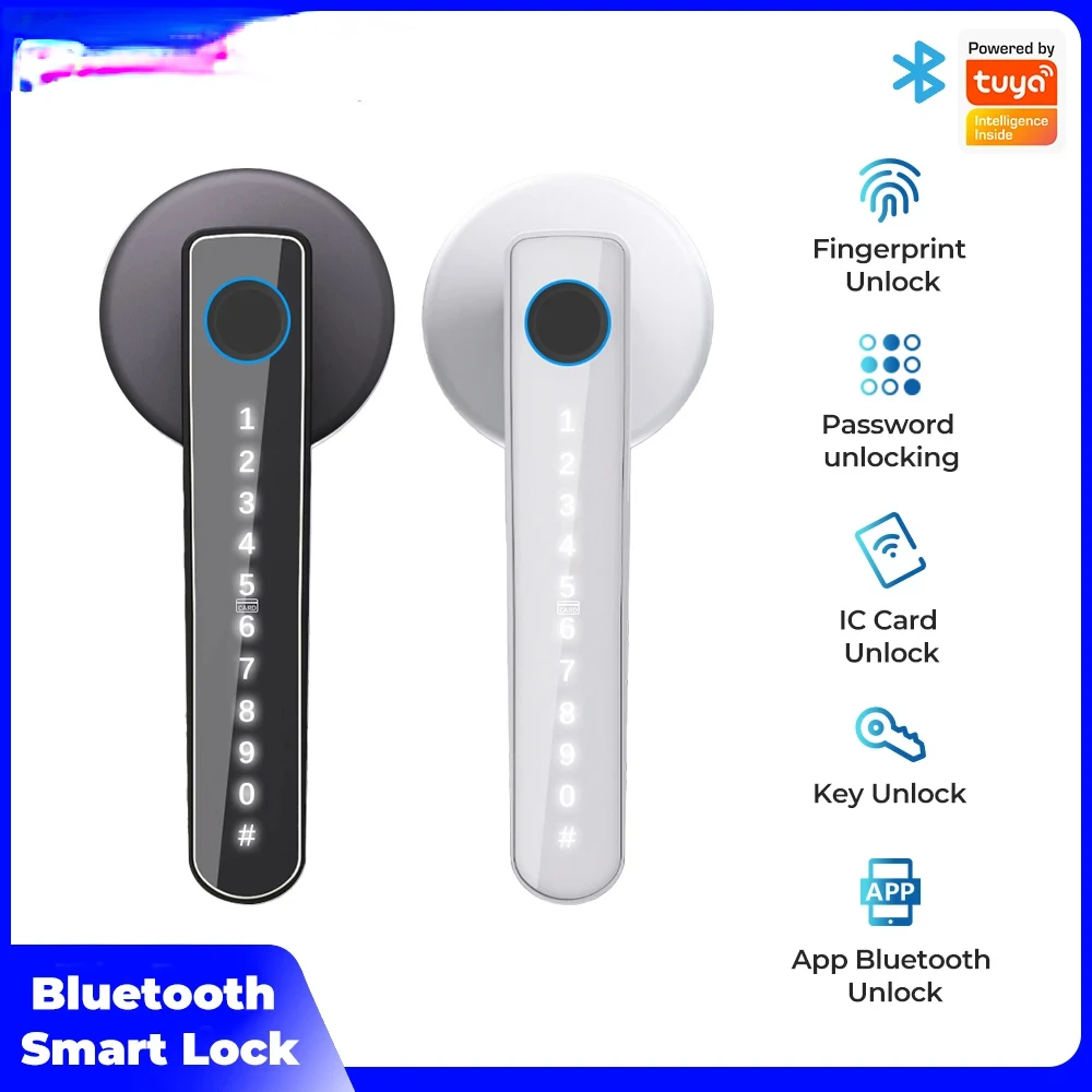 WIFI Smart Door Lock Fingerprint BLE Digital Doorlock Electronic Outdoor Lock Password/Key/IC Card/ Smart Life/ Tuya APP Unlock