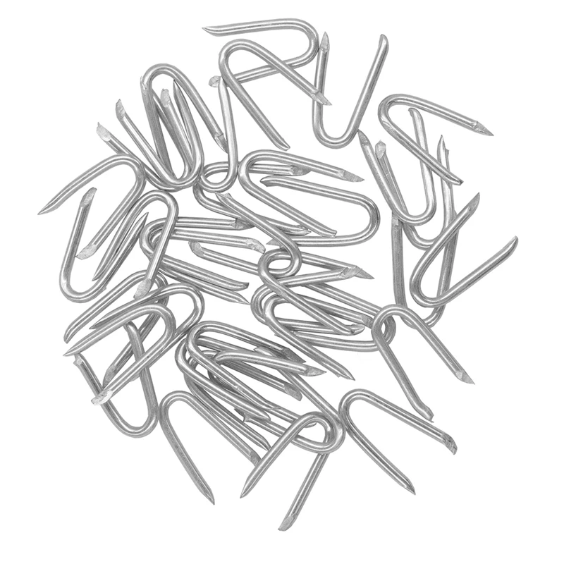 

ABJI-200 Pcs Steel Wire Fencing Staples ,U-Shaped Fasteners Nails For Wire Mesh And Woven Fencing
