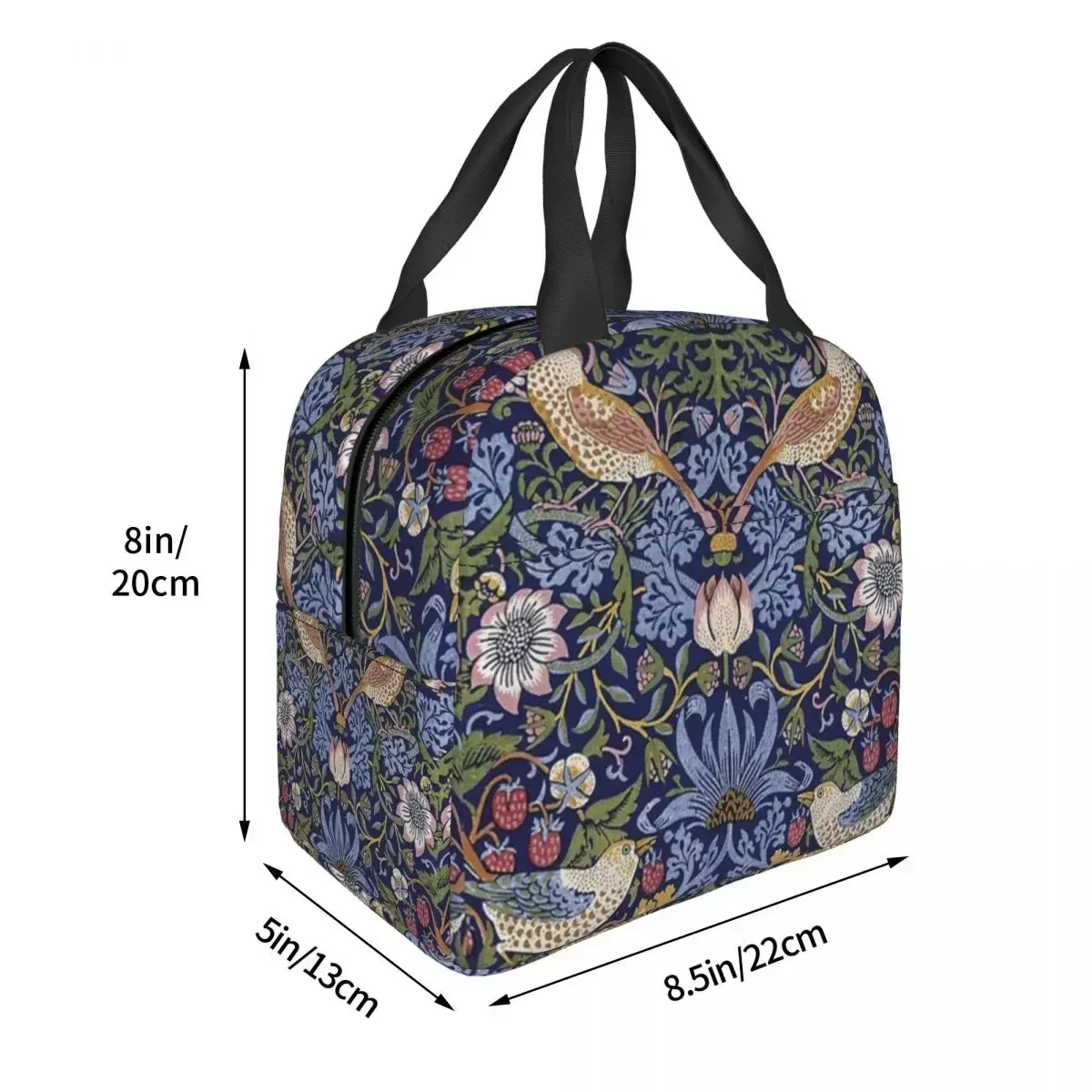 William Morris Design Lunch Bag Portable Insulated Canvas Cooler Thermal Cold Food Picnic Lunch Box for Women Kids