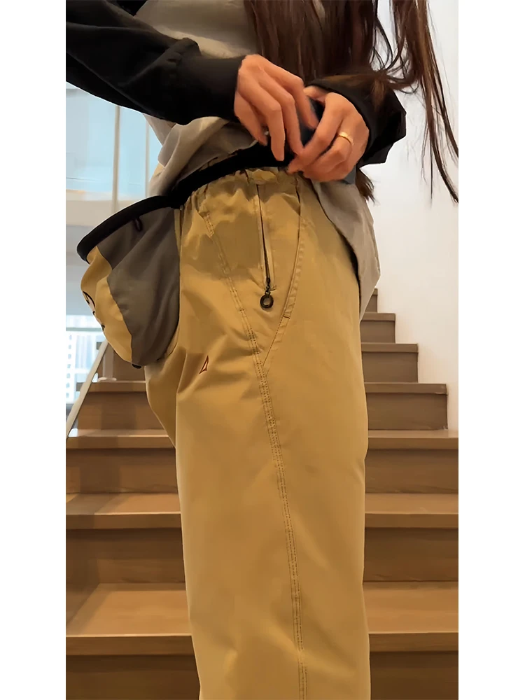 

Khaki Workwear Pants Men's Spring Autumn Outdoor Waterproof Qui Dry Soft ell Climbing Pants Tapered Multi ket Hiking T...