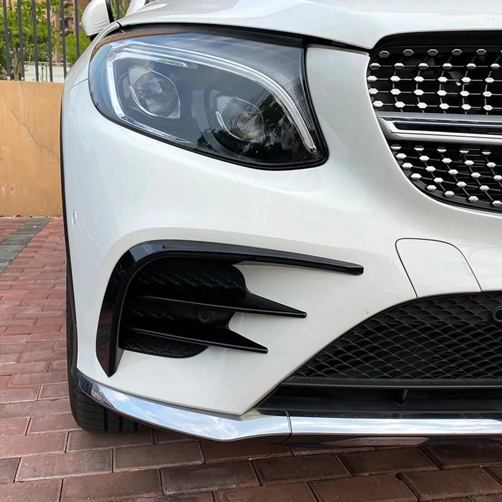 Front Bumper Spoiler Splitter Cover Grille Trim for - GLC-Class X253 2016-2019 GLC260 GLC43 Black