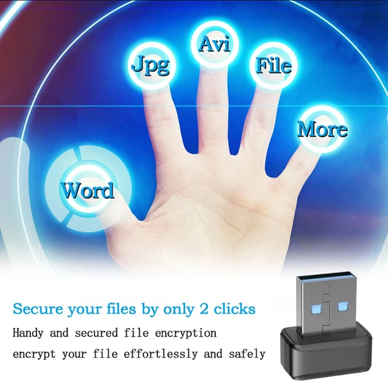 USB Fingerprint Key Reader U2F Biometric Fingerprint Scanner Anti-Spoofing Biometric Mini Security Key Dongle Easy To Use