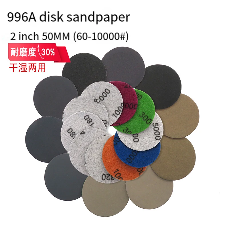 

2-6 Inch 50-150mm Waterproof Sanding Discs Hook & Loop Silicon Carbide Sandpaper Wet/Dry 60-10000 Grit for Polishing Grinding