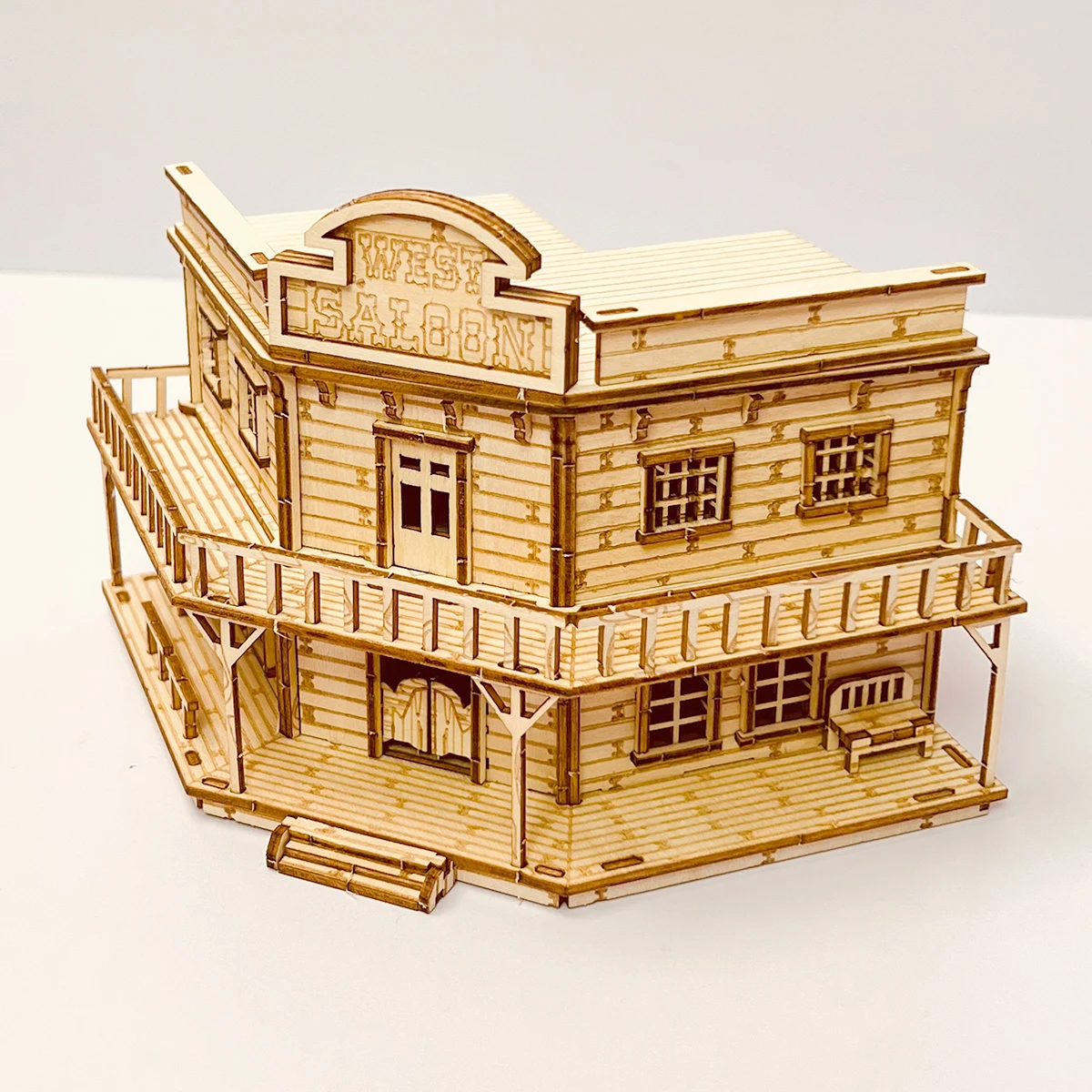 Western Bar 3D Stereo Puzzle DIY Architectural Model Desktop Decoration Suitable for Holiday Birthday Gifts