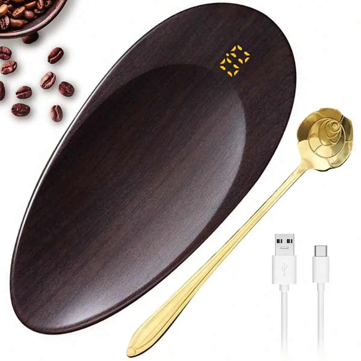 Leeseph Mini Coffee Tea Gram Scale, Portable Rechargeable Weighing Tool Gram Scale, Digital Display Pocket Scale 500g/0.1g