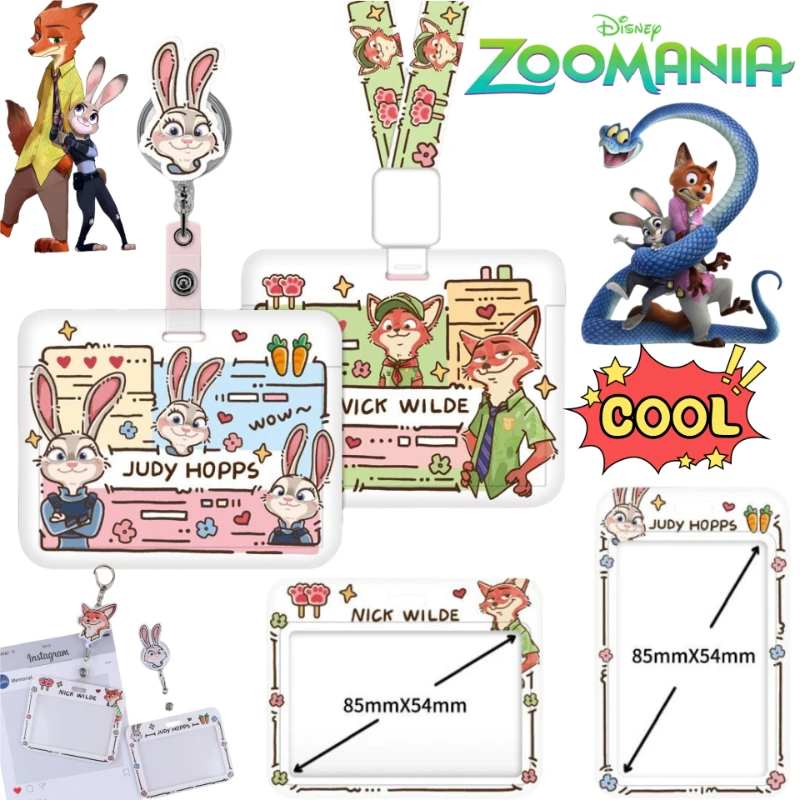 

Zootopia Judy Hopps Nick Wilde аниме двумерный держатель для карт рабочий значок ремешок удобный выдвижной зажим легко тянуть пряжку