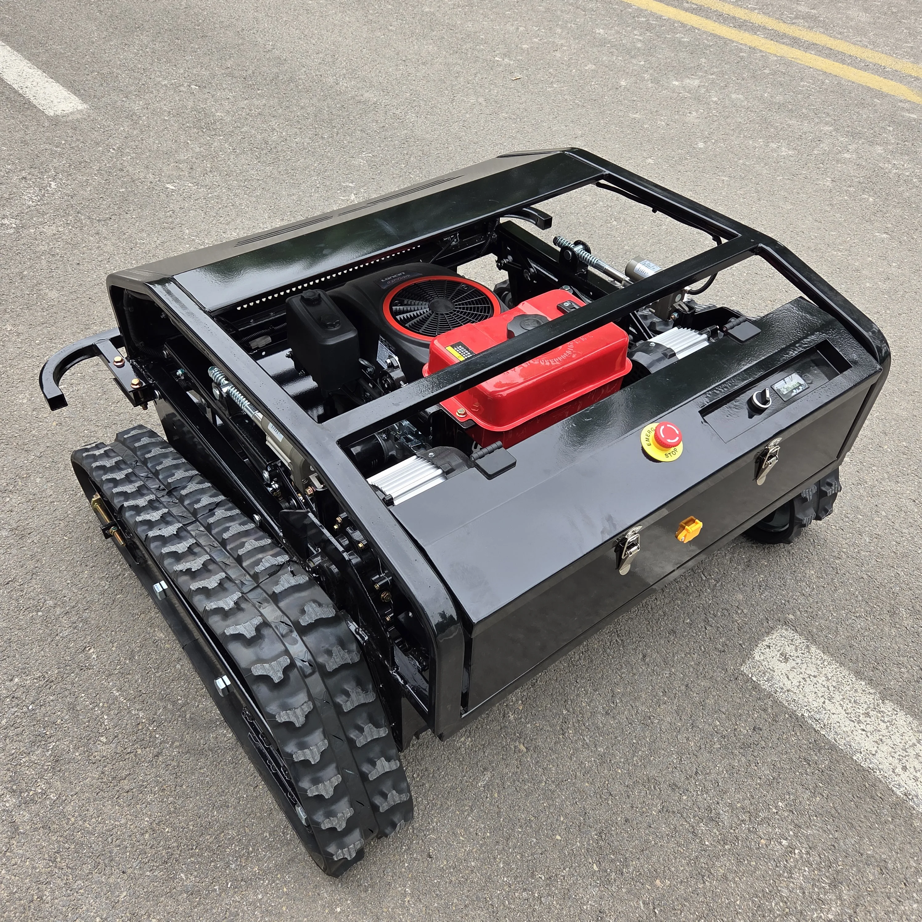 고효율 직접 판매 지능형 원격 제어 잔디 깎는 기계 50 등반 가능 °   크롤러 로봇 가솔린 제로턴 머신