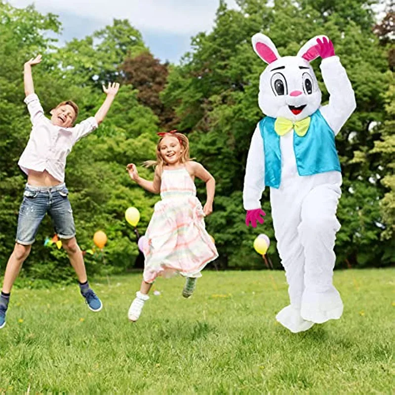 Easter Bunny Rabbit Mascot Costume Set adulto Halloween Fancy Dress donna uomo Deluxe Costume Carnival Party Rabbit Cosplay