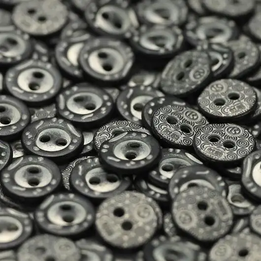 10pcs/Lot Size:12mm Retro two eyes pit edge Metal Buttons Fashion Button Women's Cowboy clothing Sewing Accessories(SSA-3855)