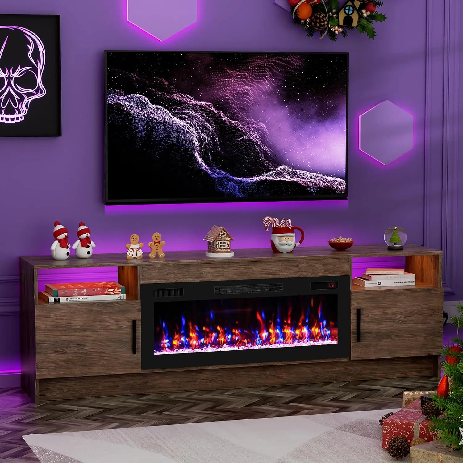 Electric Fireplace TV Stand 65-80 Inch 36
