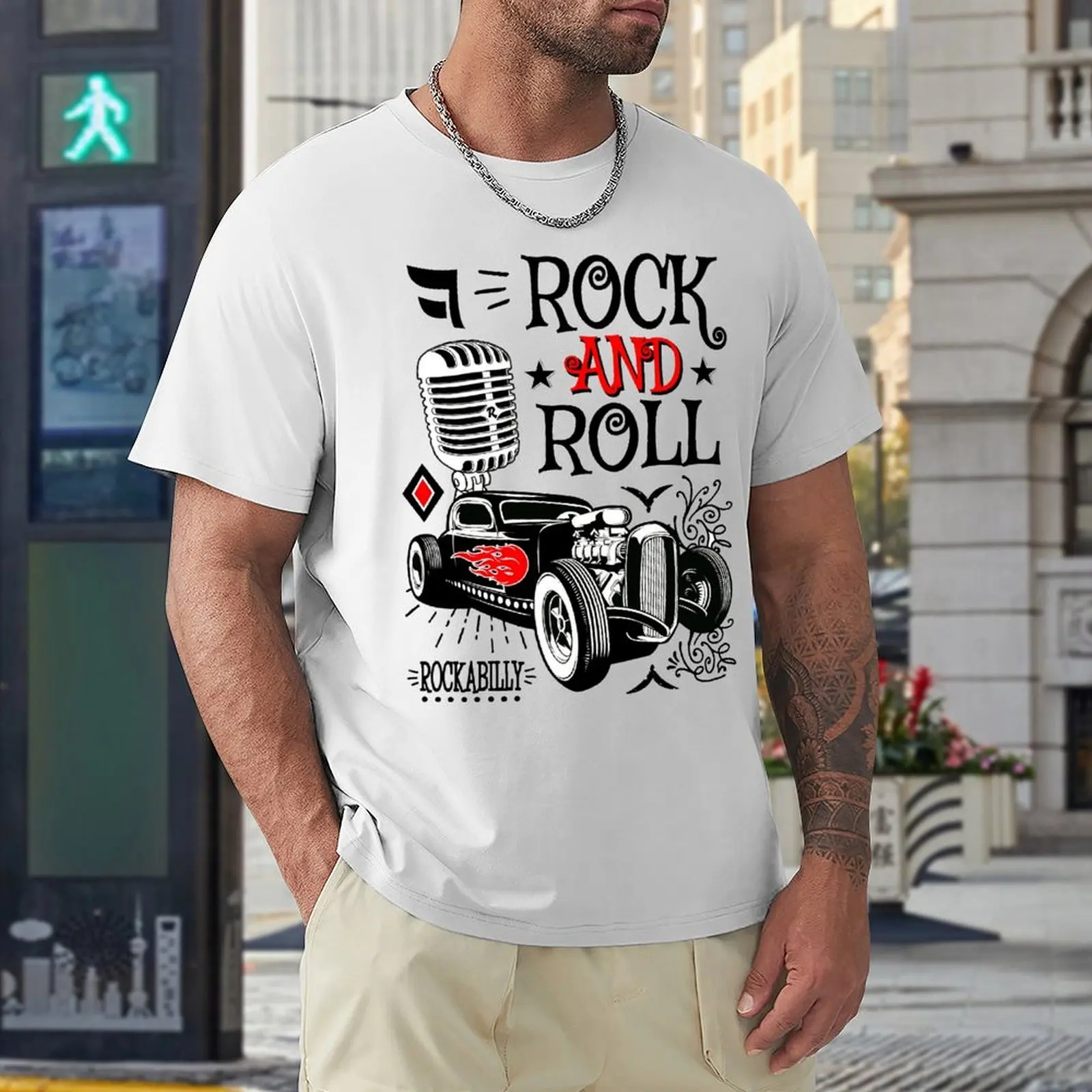 Harajuku Hot Rod 50s Rockabilly Rock And Roll Vintage K T-shirt  Sport Tees Cute Funny Novelty Home Eur Size