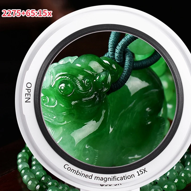 Handheld Magnifying Glass Loupe With LED Light Illuminated Magnifier Removable Optical Lens Magnifier