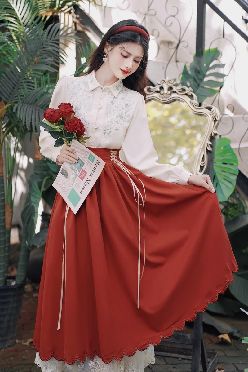 

Вечернее платье высокого класса, новая модель, весенняя коллекция, ретро академическая рубашка ранней весны с китайской вышивкой, легкий комплект повседневного платья LO