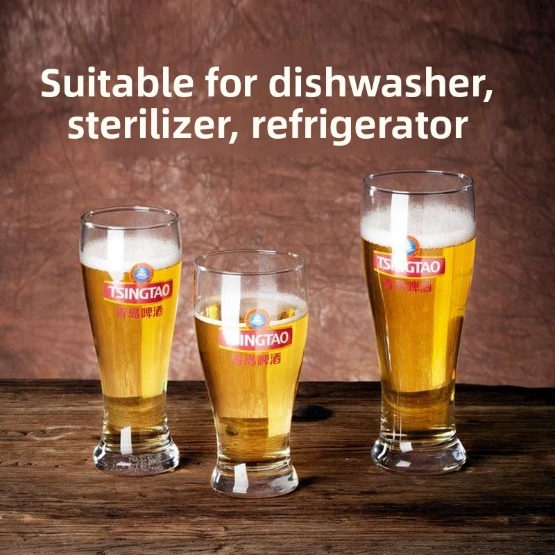 New Qingdao Beer Special Large Size 1000ml Glass Beer Mug Commercial Premium Brew Pub Quality Pint Glass Handmade Drinkware