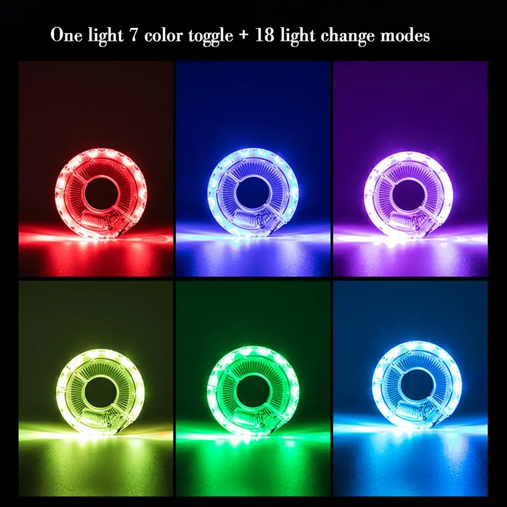 Mountain Bicycle Wheel Light Bicycle Hub Light Rechargeable Waterproof Bicycle Wheel Light for Night Riding Adjustable for Road