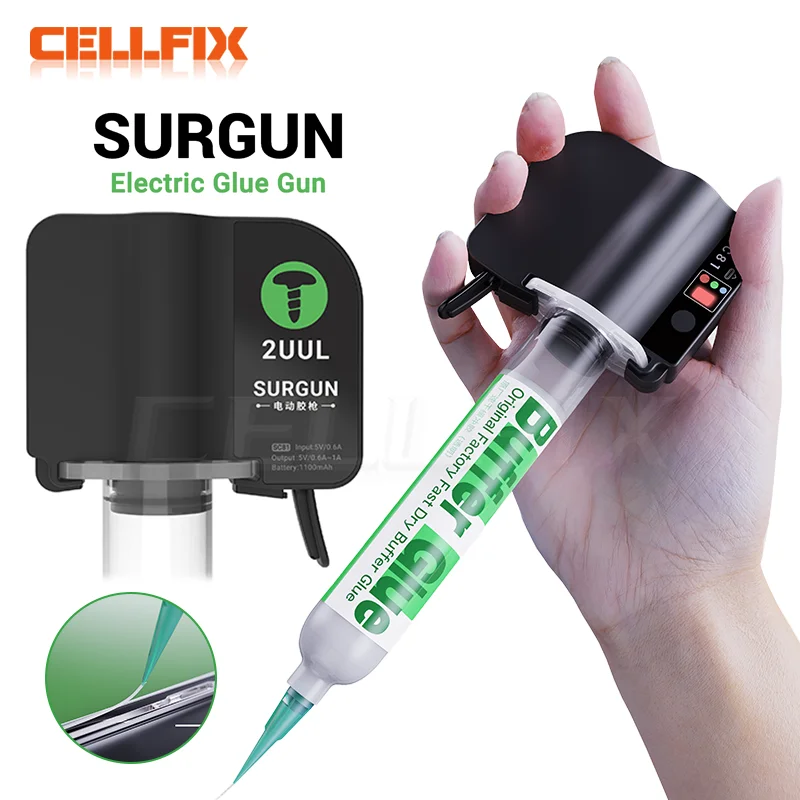 2UUL SC81 Surgun-Pistol Lem Listrik untuk 30Ml Dispenser Fluks Solder Alat Penggerak Universal Penguat Jarum UV Minyak Las