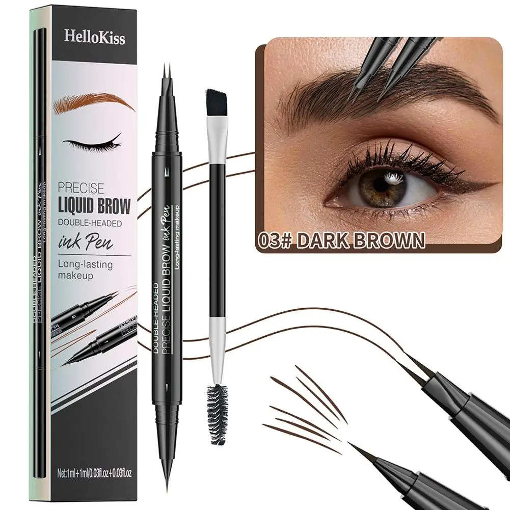 Two-pronged Eyebrow Pencil Natural Smooth Wild Eyebrows Waterproof, Sweat-proof Eyebrow Pencil Brows Makeup