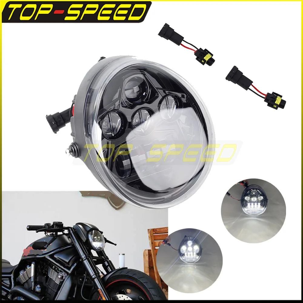 LED Motorcycle Headlamp High Low Beam Headlight For Harley VRSC VRSCA VRSCB VRSCF VRSCSE VRSCR VRSCX VRXSE CVO V-Rod Street Rod