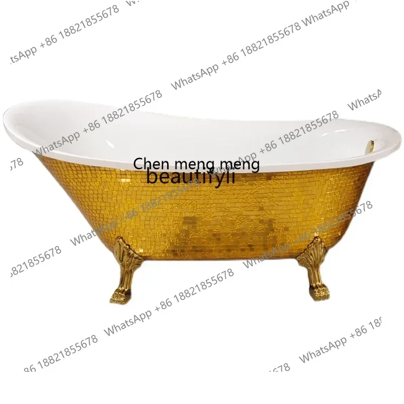ss8350 European pearlescent mosaic princess freestanding acrylic, small bathtub with feet