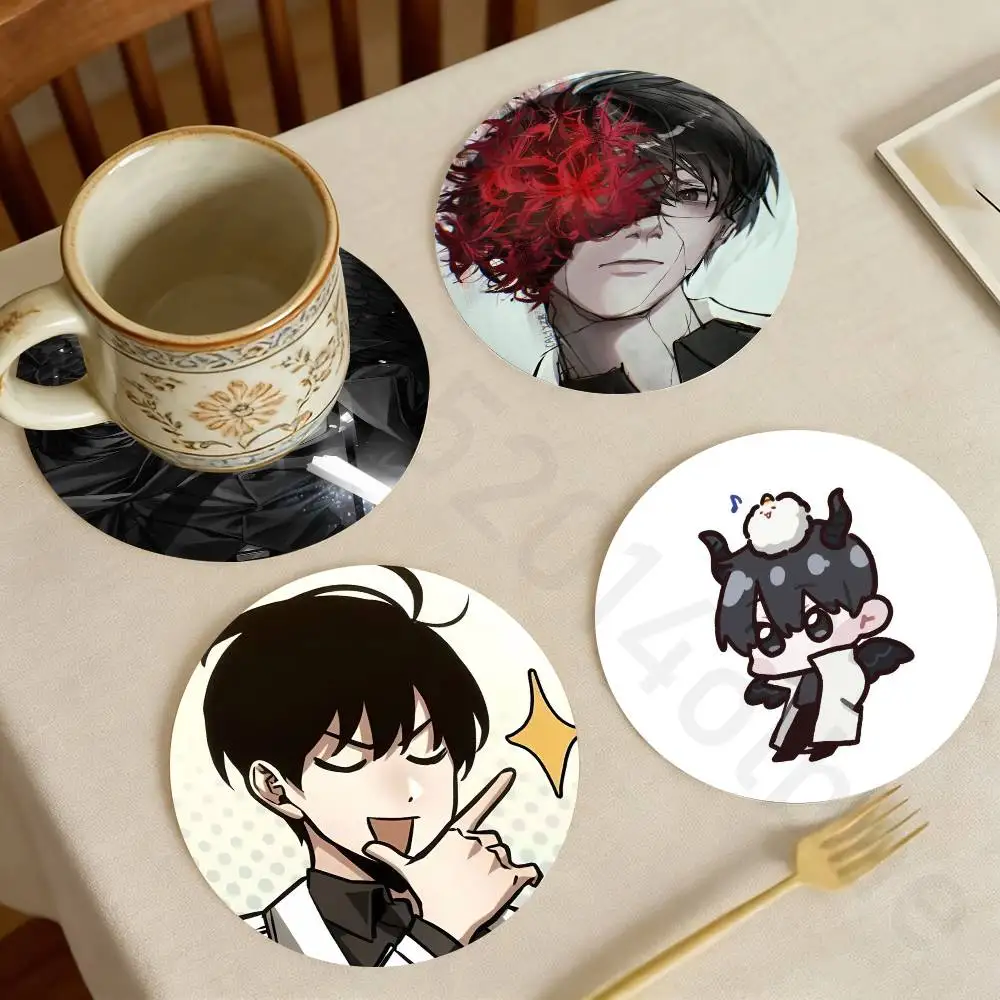 

Kim Dokja ORV Wooden Cup Coaster Tea Coffee Beverage Colour Printing Cup Mat Home Restaurant Decorations