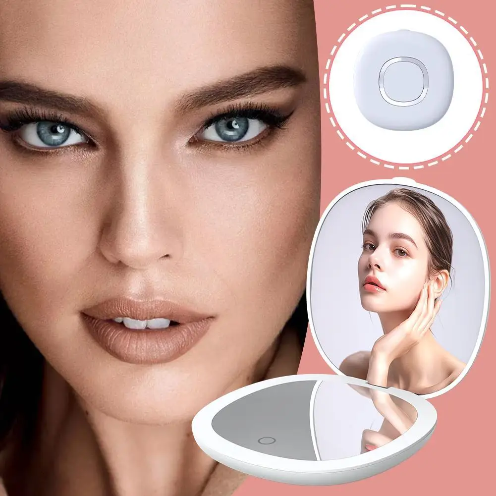

LED Compact Mirrored With Light 1X/3X Magnification Double Sided Handheld Folding Makeup Mirrored