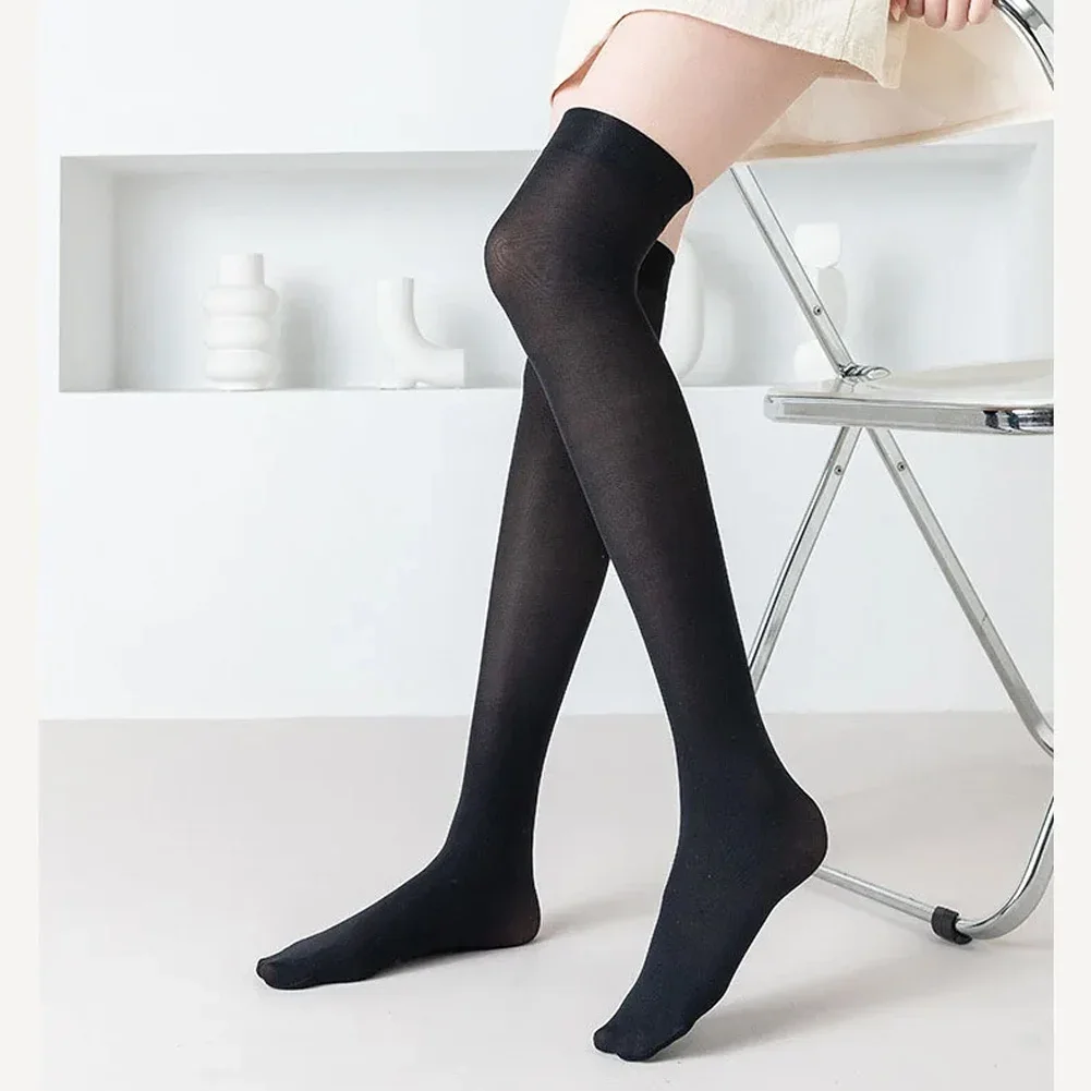 JK Woman Cosplay Stockings Thin Knee High Socks for Girls Cute Black White Lolita Long Socks Velvet Calf Stockings