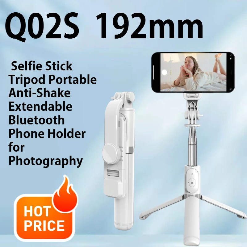 

Q02s Selfie Stick Tripod Portable Anti-Shake Extendable Bluetooth Phone Holder for Photography