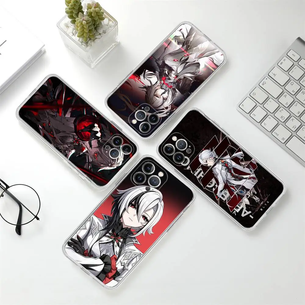 Genshin Impact Arlecchino Phone Case For iPhone 17 16 15 14 13 11 12 Pro Max 16 Plus Transparent 3