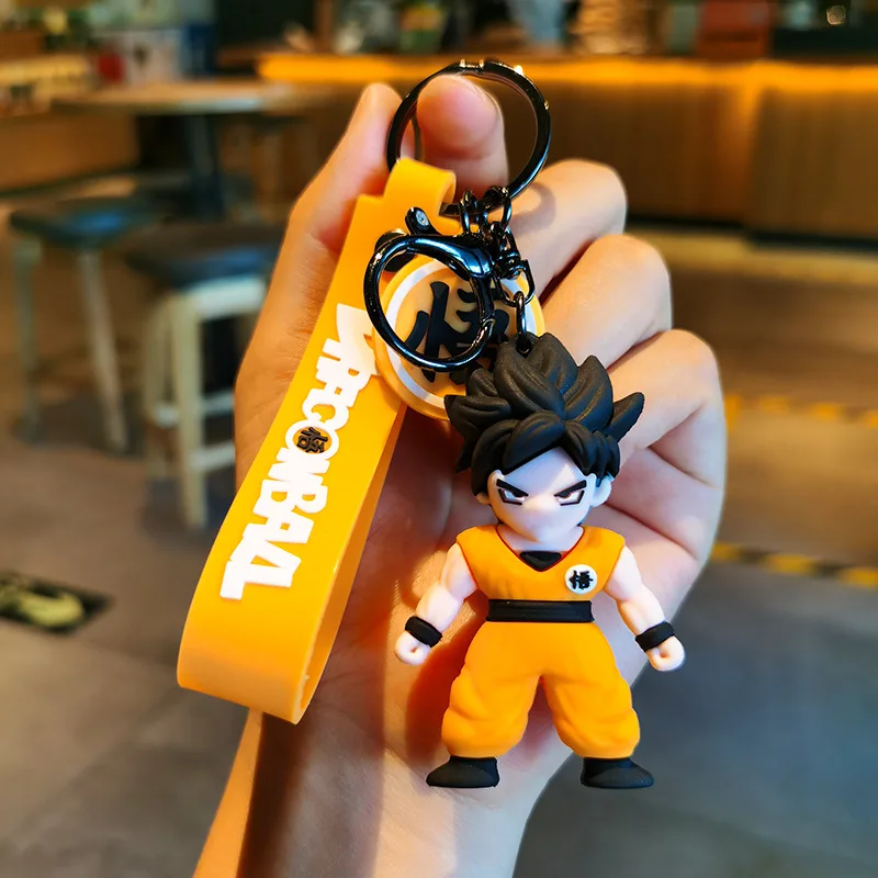 Gantungan Kunci Anime Dragon Ball Super Saiyan Son Goku Action Figure PVC Gantungan Kunci Tas Liontin