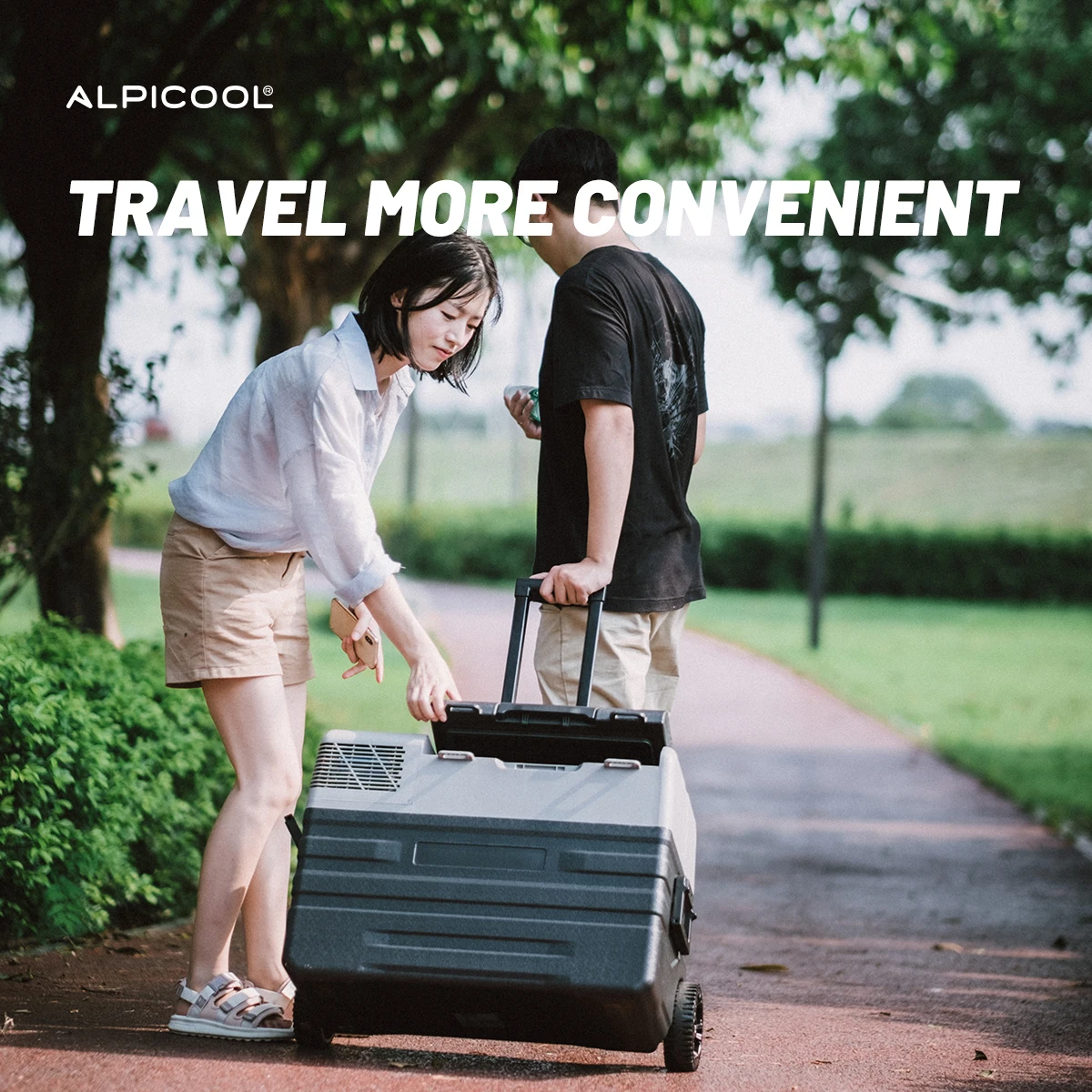 Alpicool NX52 DC ضاغط 12 فولت صندوق تبريد للسيارة للسيارة مع عجلات فريزر آيس كريم رخيص