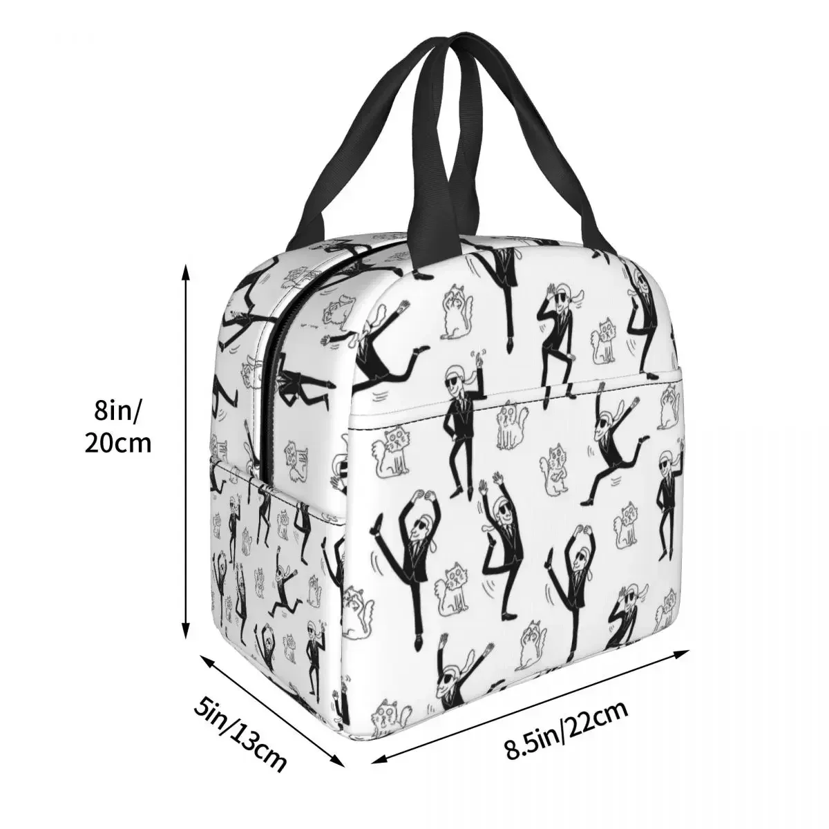 K Fashion Slogan Insulated Lunch Bag Large Karls Reusable Cooler Bag Tote Lunch Box Work Travel Food Handbags