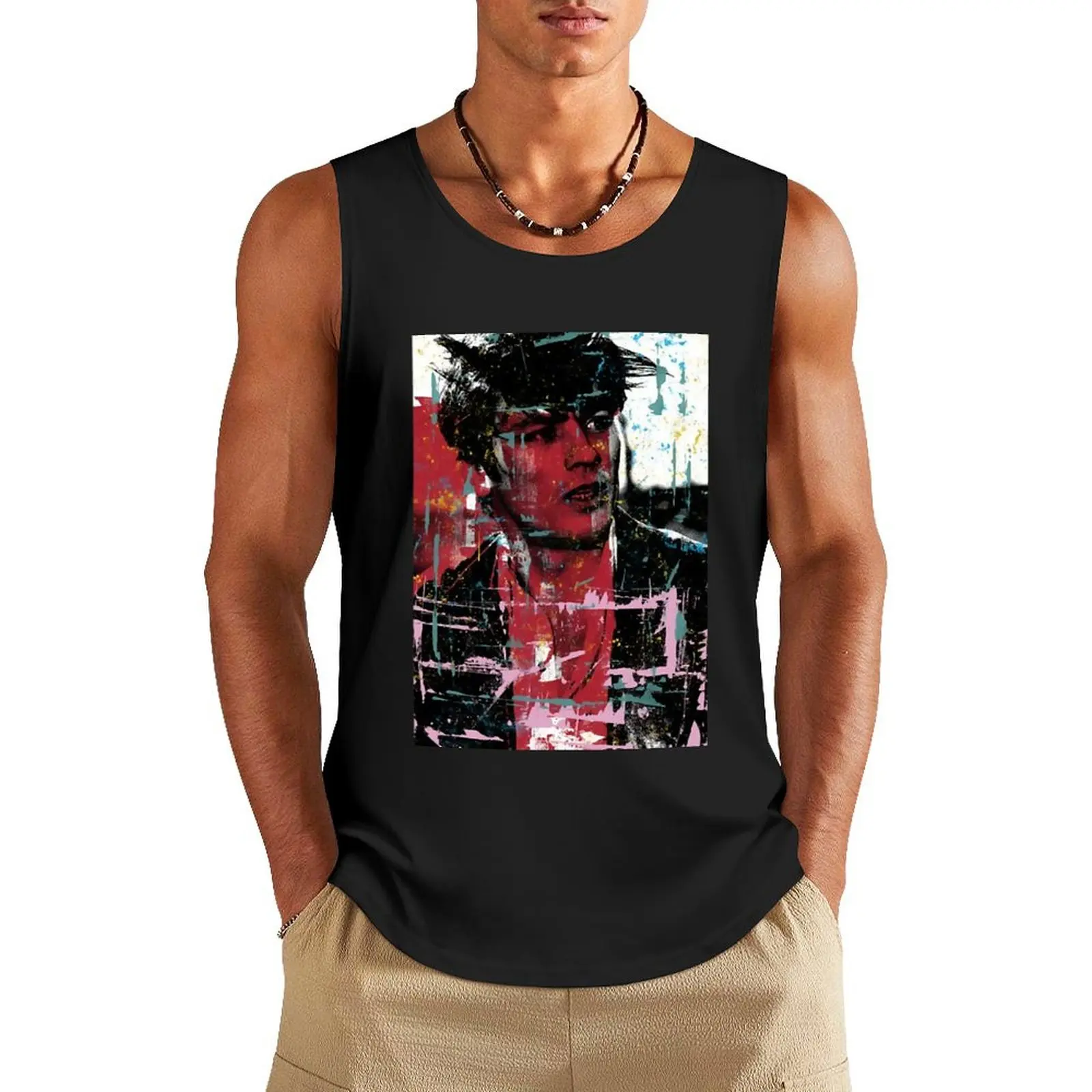 

Alain Delon Tank Top gym clothes men Vest for boy anime clothes