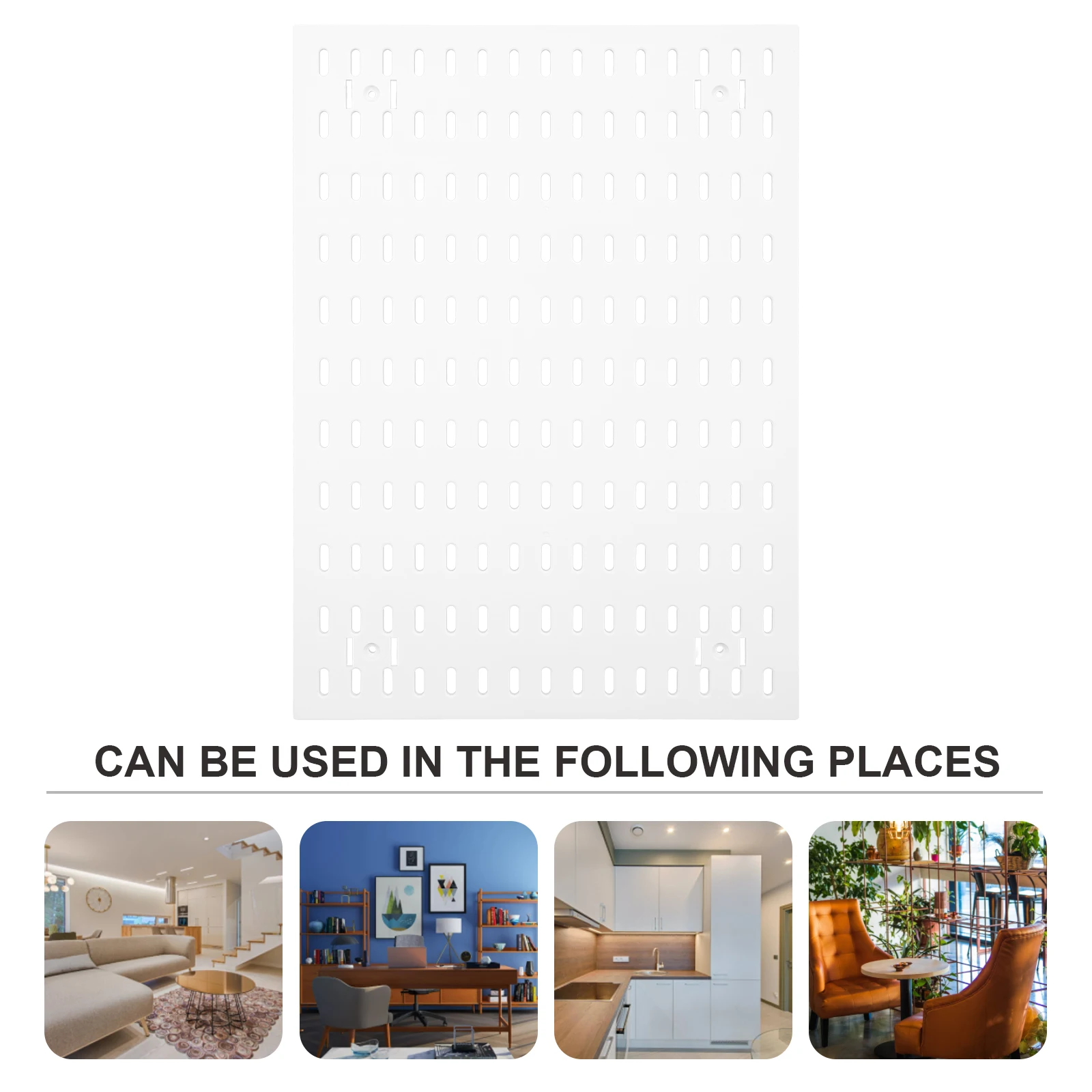 

Pegboard Storage Rack White Plastic Slotted Lightweight Easy Install Household Office DIY Accessories Craft Storage Wall