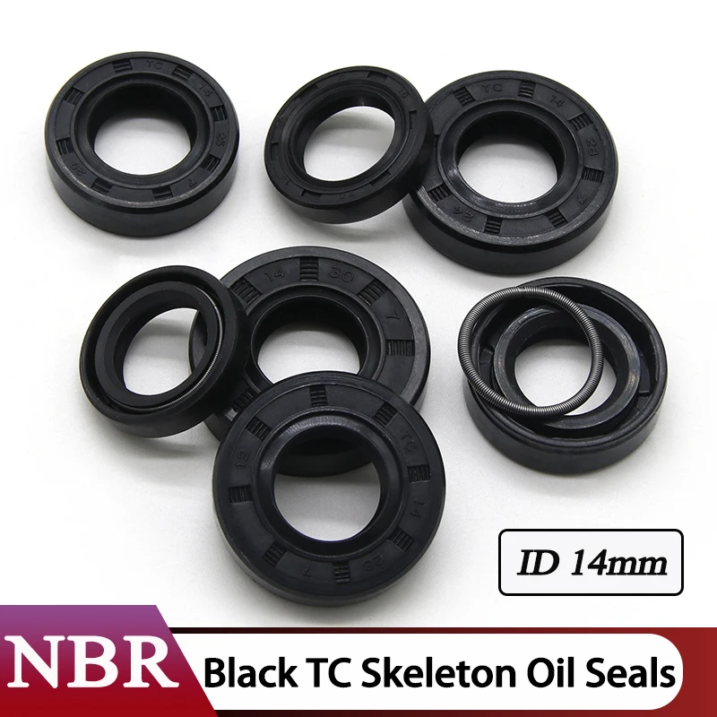 

ID 14mm OD 22mm ~ 35mm TC NBR Oil Seal THK 5/6/7/8/10mm Nitrile Rubber Oil Resistant Double Lip Skeleton Rotating Shaft Gaskets