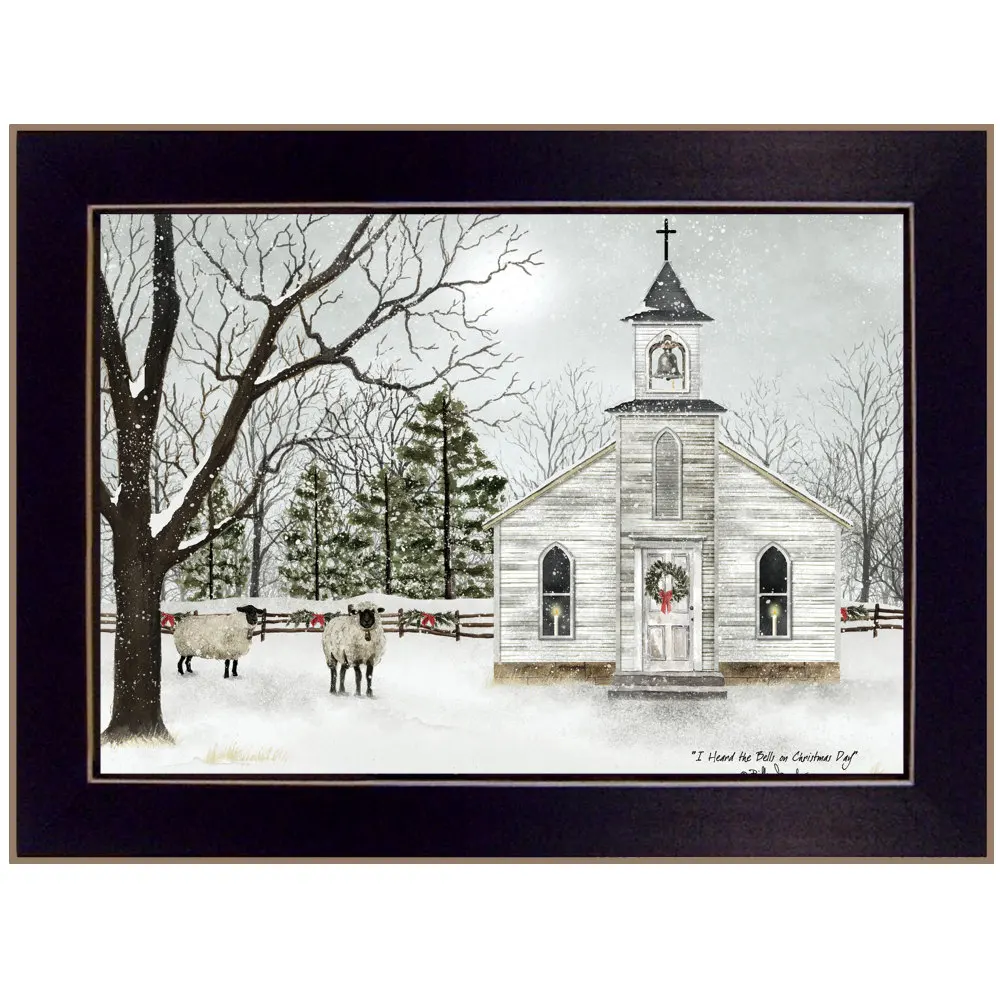 

"I Heard the Bells on Christmas" by Billy Jacobs, Ready to Hang Framed Print, Black Frame