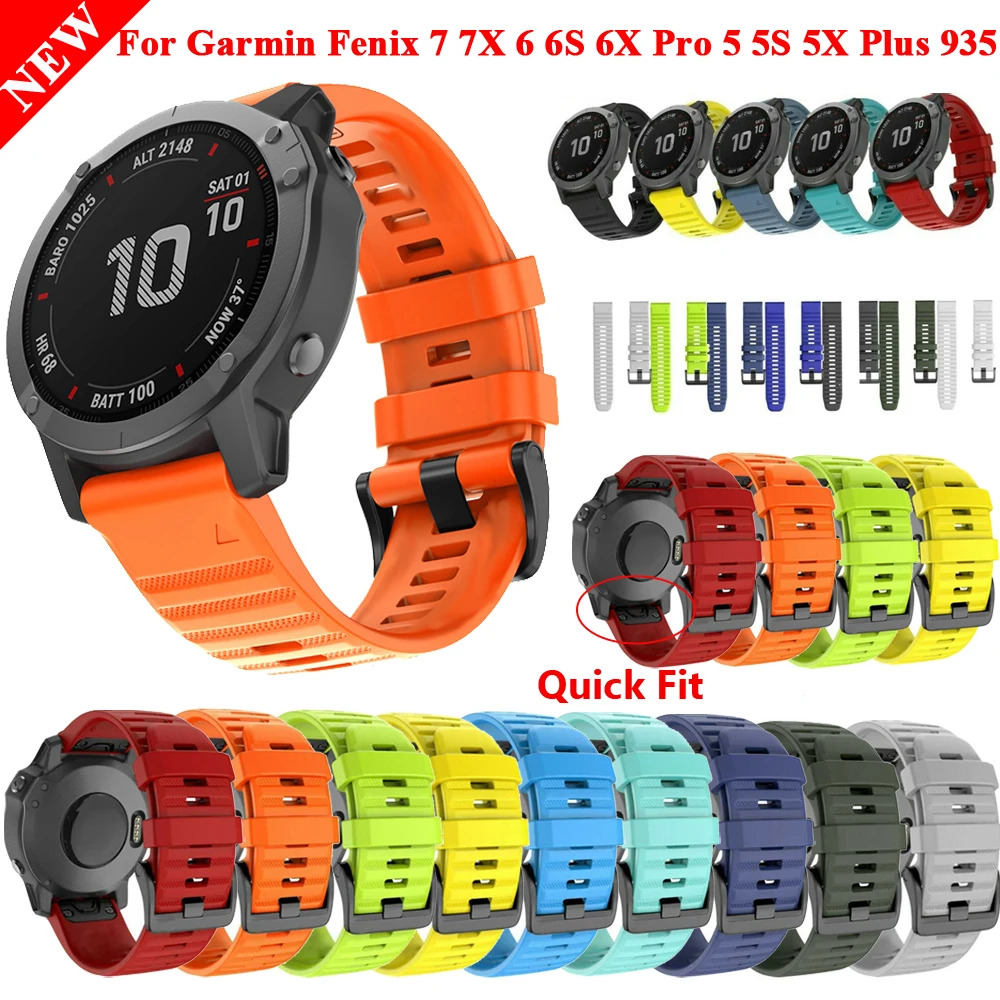 26 22 20MMSilicone QuickFit Watchband Strap For Garmin FenixE 8 43mm 6X 6 7S 7X 7 Pro 47 51mm 5 5X Epix Gen 2 Wristband Bracelet