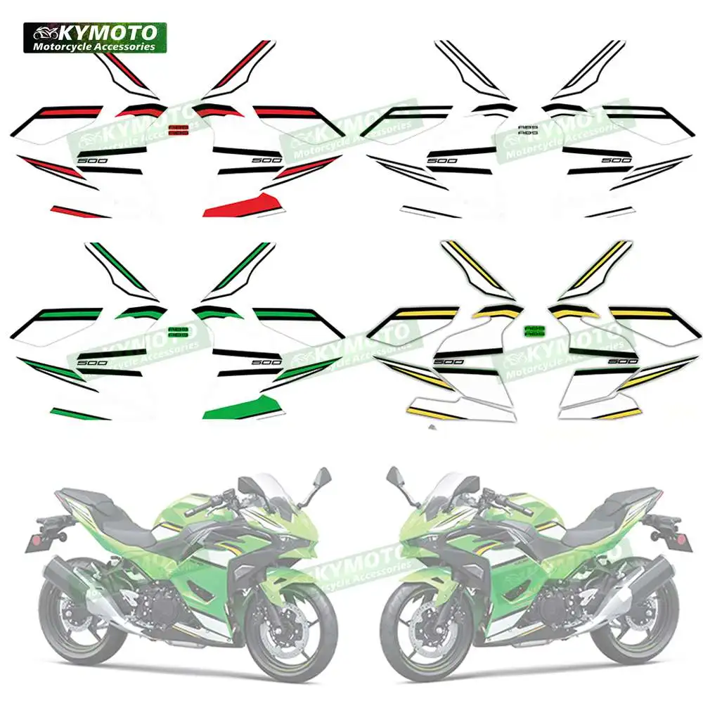 

For NINJA500 NINJA 500 EX500 EX 500 2024 2025 2026 2027 motorcycle accessory stickers full set fairing decals and decorations