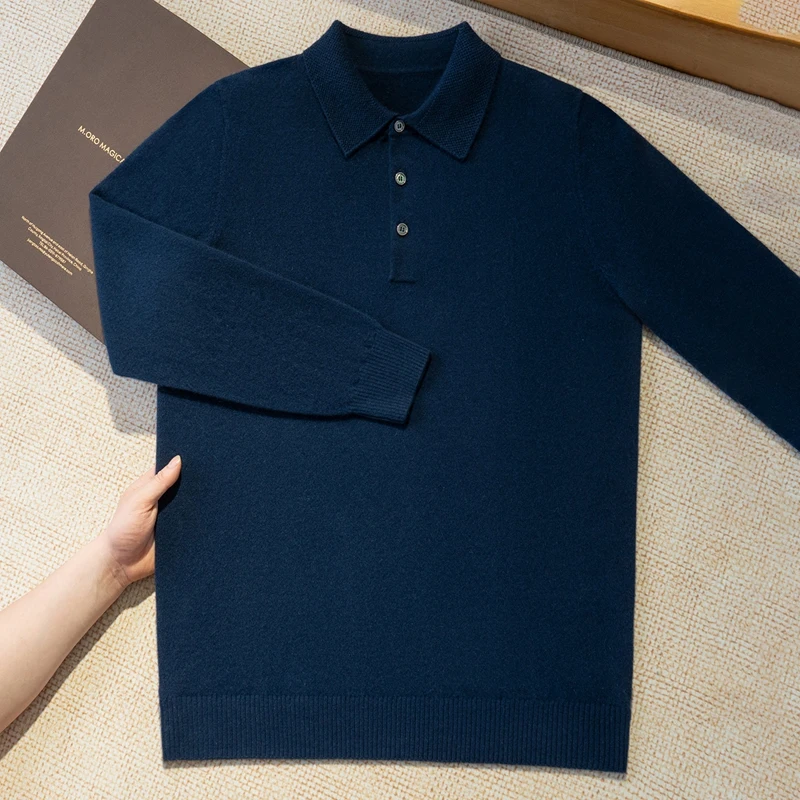 

Выбор мужской кашемировый пуловер-поло из 100% кашемира, трикотаж, осень-зима, умный повседневный кашемировый свитер, базовые топы высокого качества