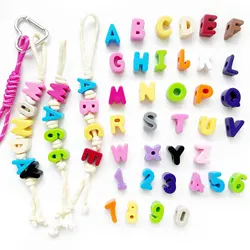 Colorful English Alphabet Letters Beads For Jewelry Making DIY Crafts Decorations Phone Chain Keyring Beadable Pens Accessories