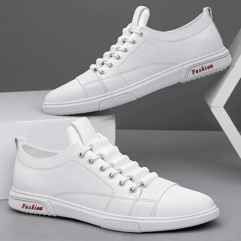 

2026Genuine Leather Mens Casual Shoes Luxury Brand Black Lace-Up Outdoor Formal Shoes Fashion Simple Male Footwear Men Sneakers