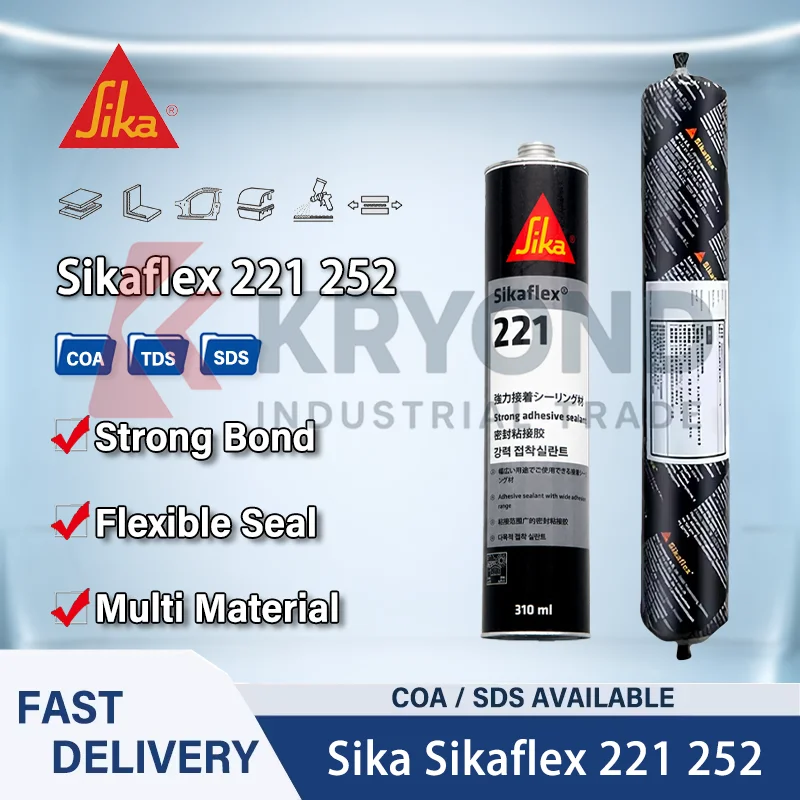 Sika Sikaflex 221 252 255FC 265 268 Polyurethane Sealant for Vehicle Body Assembly Metal Plastic Glass Bonding 310ml 400ml 600ml